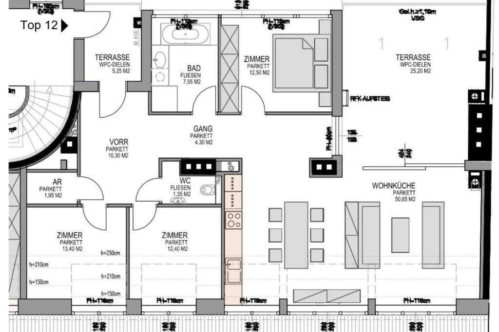 Grosses Penthouse #12 Mit Terrasse Und Aussicht Appartement Wenen